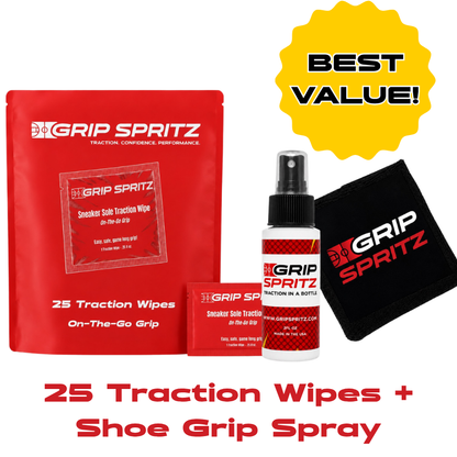 Grip Spritz Basketball Player Complete Bundle | 1 Bottle + Spritz Mitt + 30 Traction Wipes
