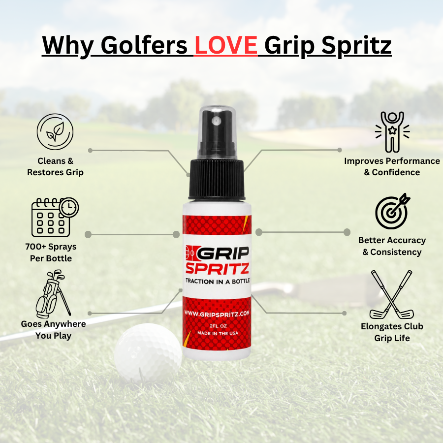 Grip Spritz Golf Club Grip Spray | Bottle + Spritz Mitt | Restore Tackiness on Any Club