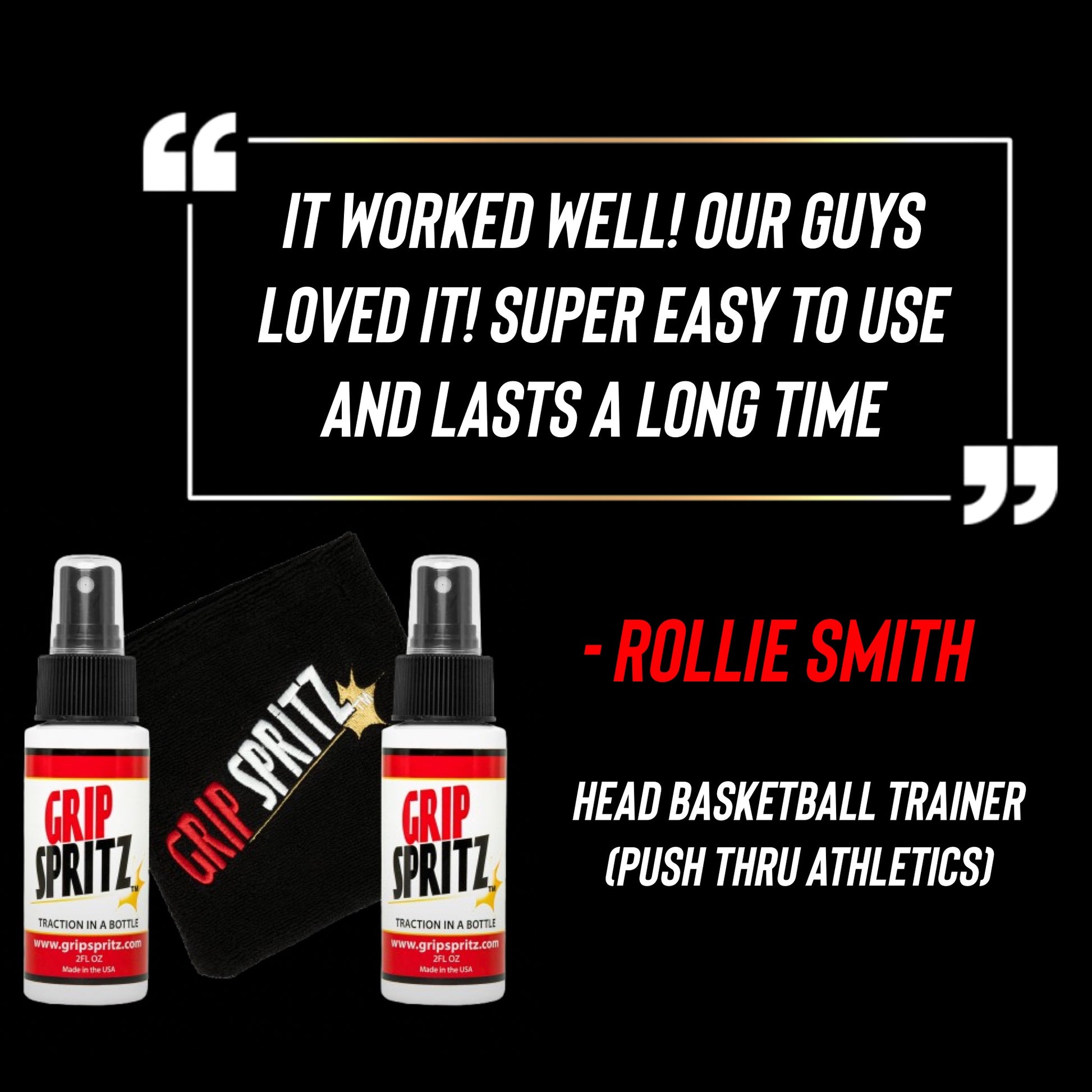 Grip Spritz Testimonial from Basketball Trainer