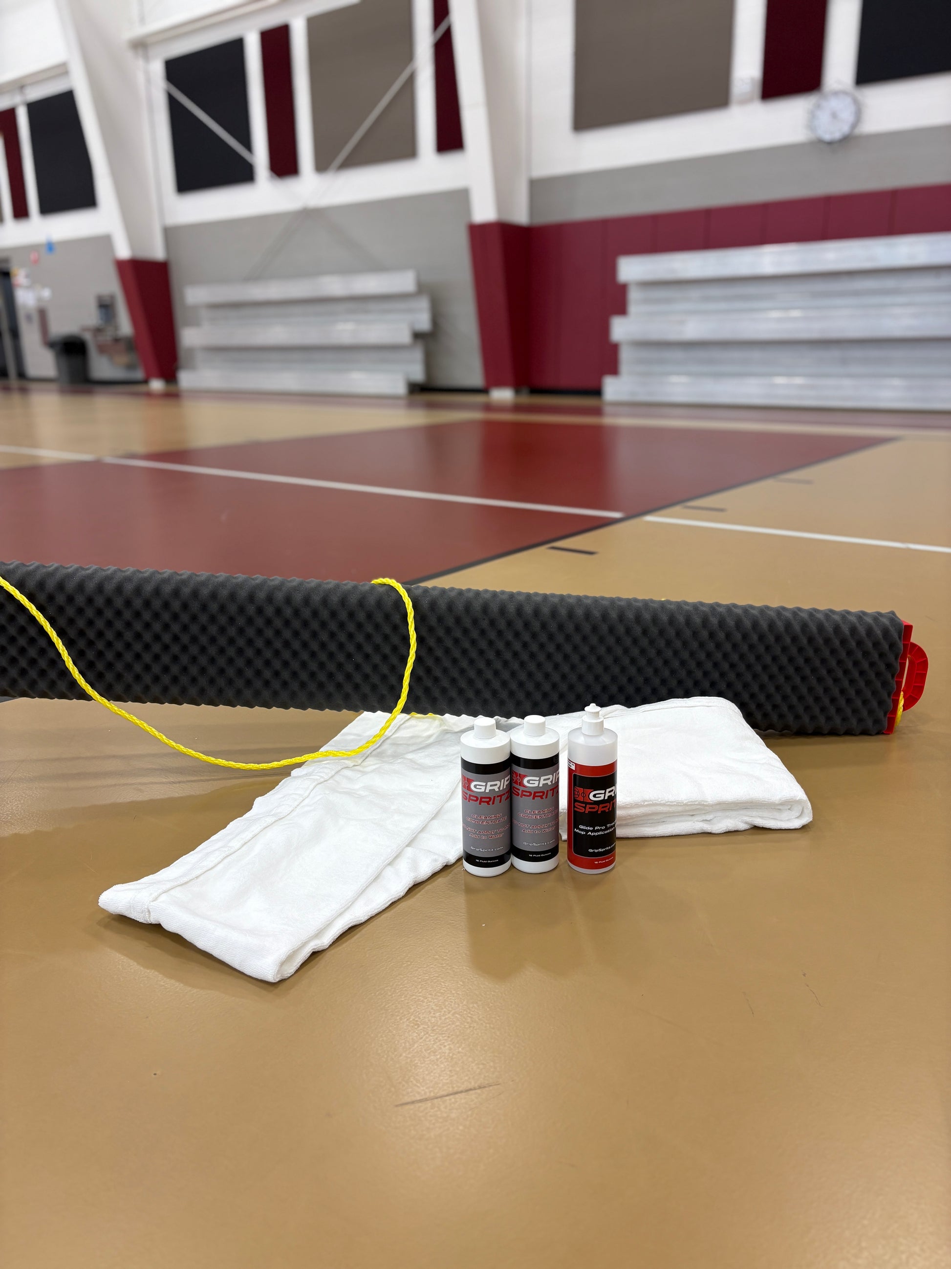 Grip Spritz GlidePro Court Mop to clean gym basketball floors