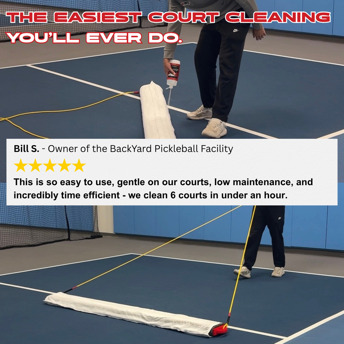 Grip Spritz Pickleball Court Mop | Multi Court Facility Kit