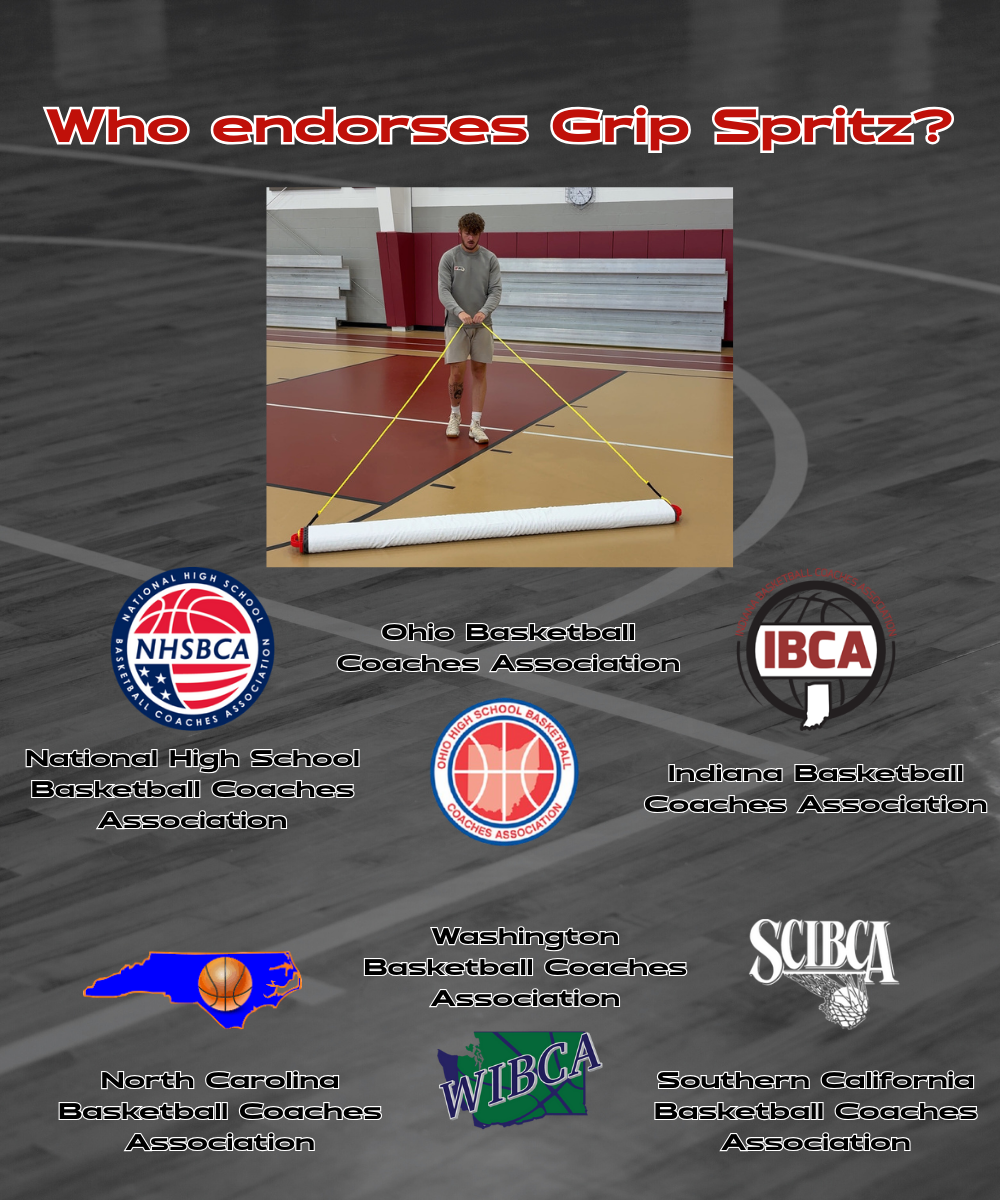 What basketball organizations endorse Grip Spritz basketball court mop?